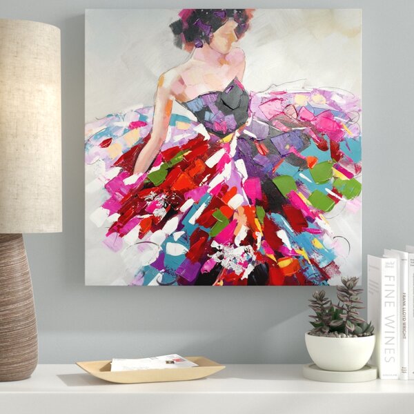 Ebern Designs Viberant Dresses Wrapped Canvas Painting And Reviews Wayfair